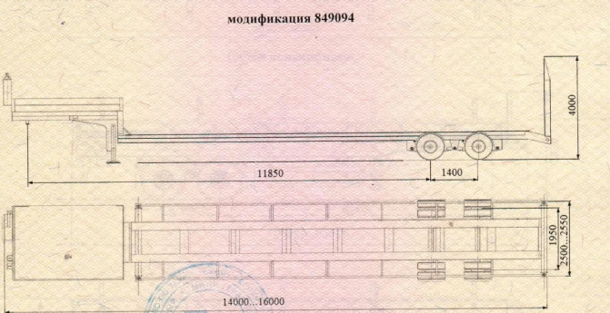 مقطورة منصة معدنية مع منحدرات، تعديل 849094