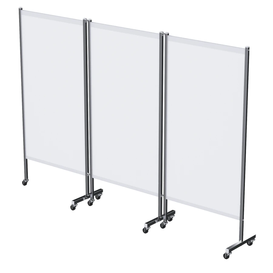 شاشة طبية من الفولاذ المقاوم للصدأ على عجلات، ثلاثية الأقسام (MSK-35303M)