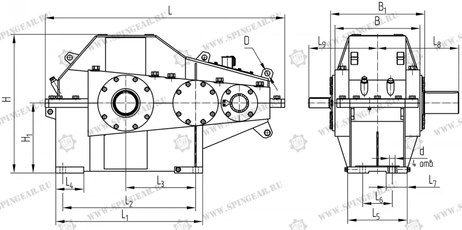 Cylindrical Horizontal Gearbox 2N-650