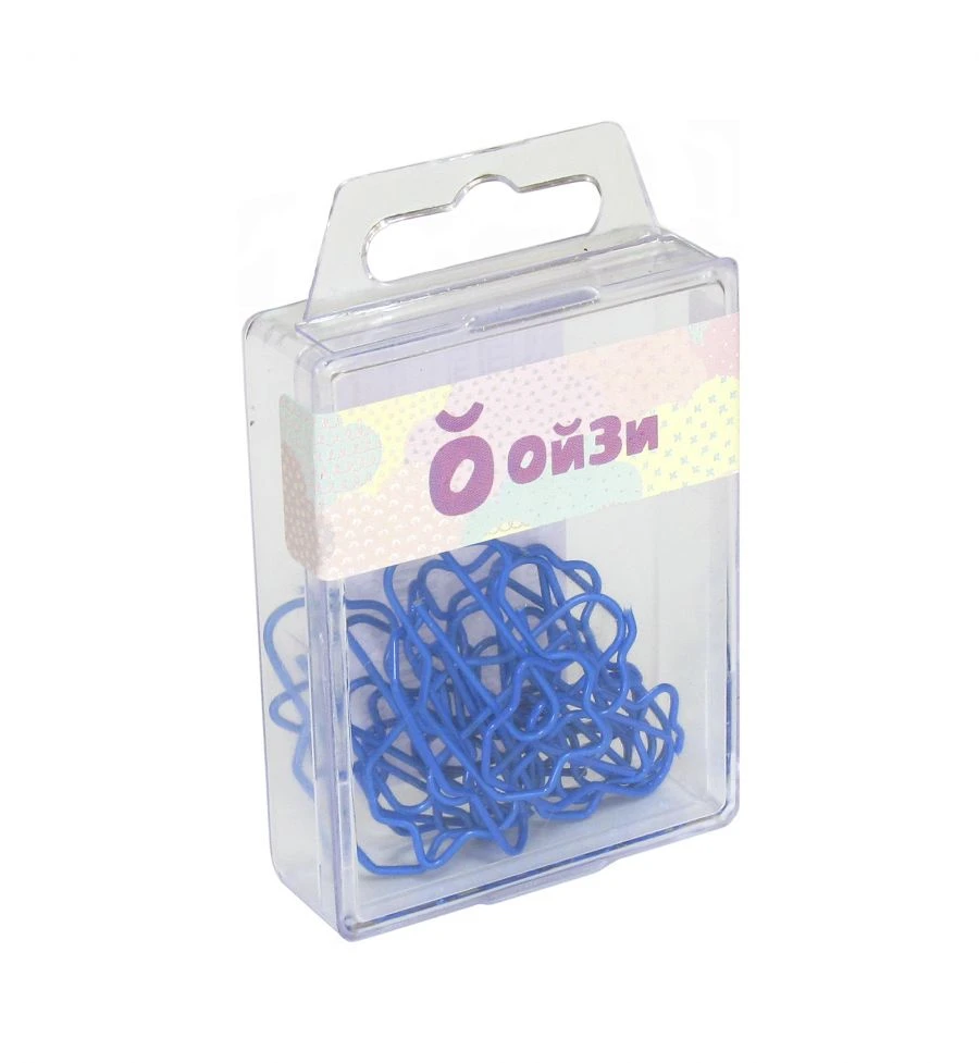 Blue Paper Clips - Machine Shape 40mm, Pack of 12