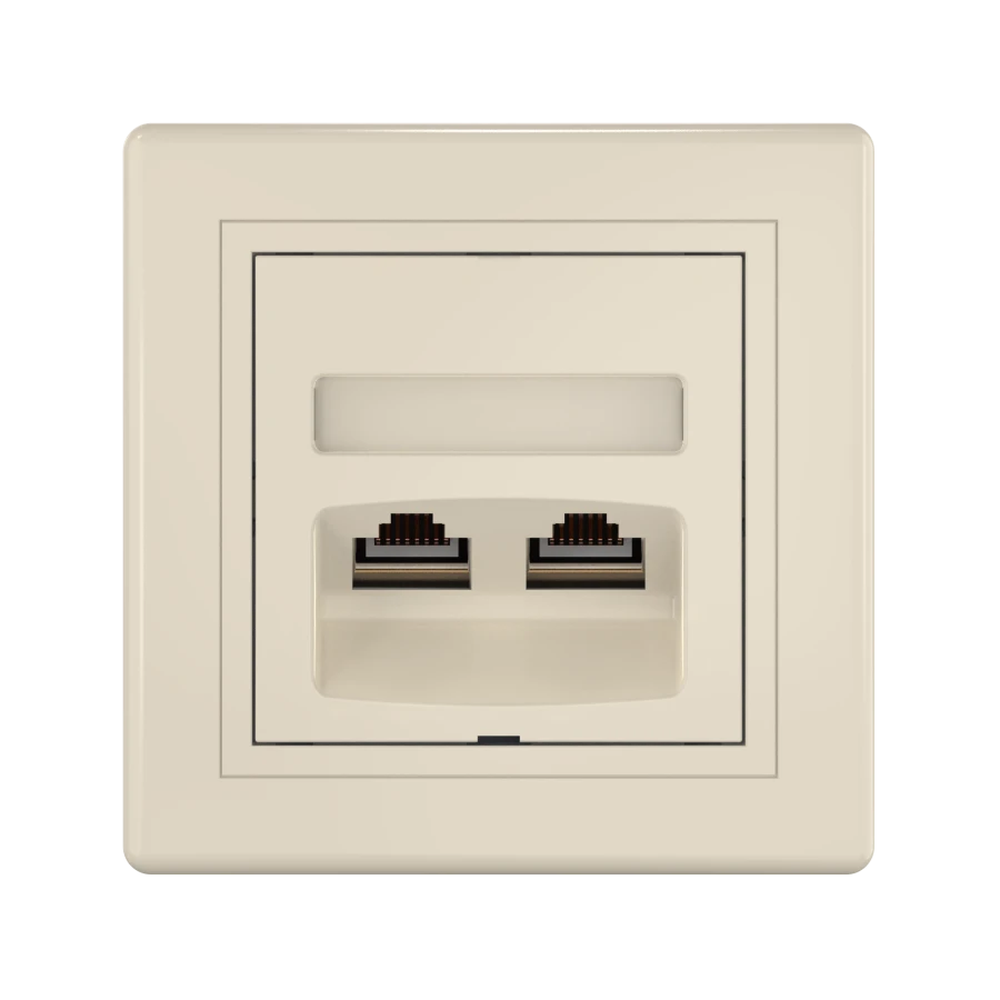 CADUCEUS ALING PRESTIGE Double Computer Socket with Keystone RJ45 Modules 614S.999