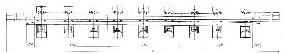 Cross Tie Rail with Counter Rail for Switch Assembly Type R65