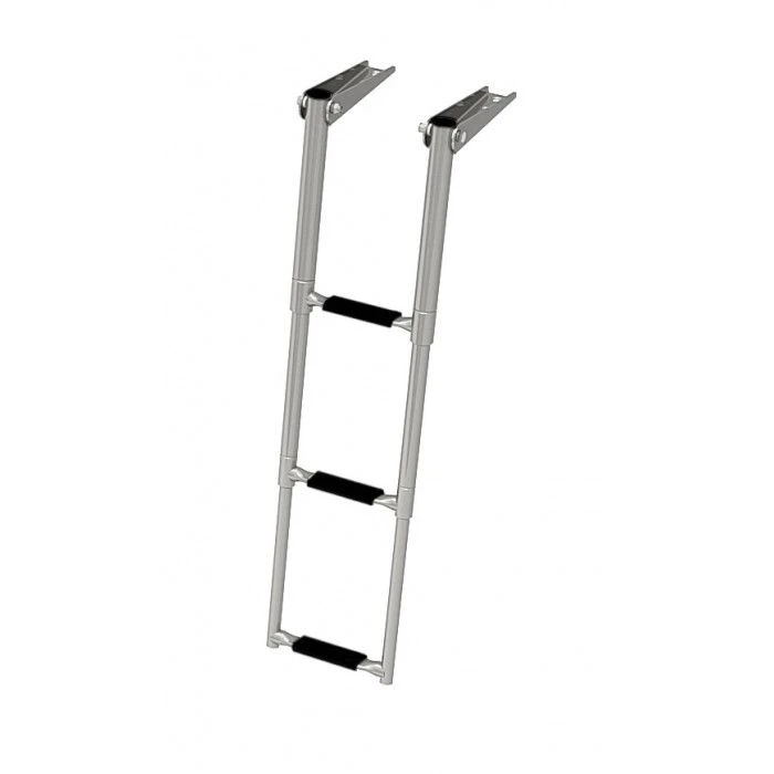 سلم قارب تلسكوبي قابل للطي ضيق مع 3 درجات سوداء، فن. 040161BT