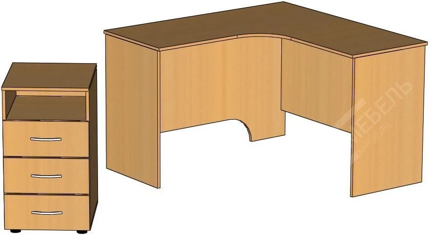 Corner Desk with Pedestal Unit STU-1