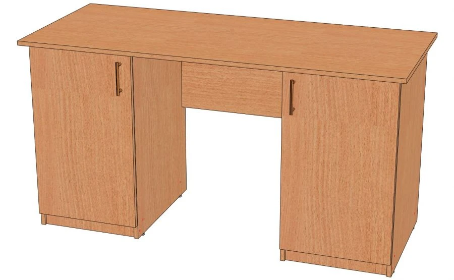 Rectangular Writing Desk with Two Cabinets - Model SPT-2