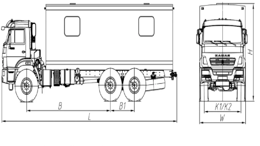 Laboratory truck, model 675427-30, on chassis KAMAZ 43118-50, according to TU 29. 10. 59-002-63119966-2017