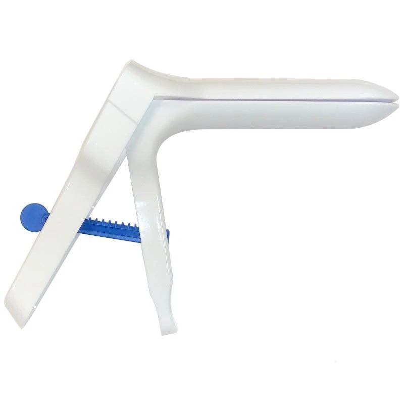 مرآة نسائية طبية معقمة من البوليمر، النوع D، الحجم M، بيضاء