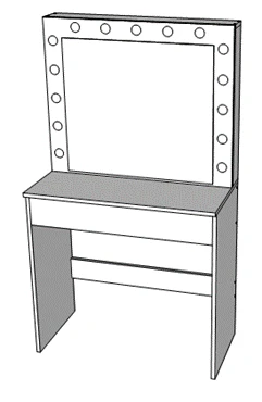 Makeup Table with Mirror – Customizable Design