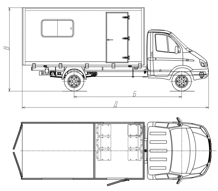 شاحنة ديزل موديل 3008CF-1 و3008CF-2، شاسيه غاز 23107