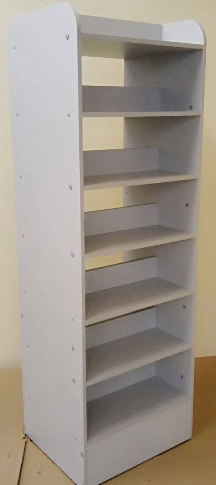 Two-Sided Filing Rack with Six Shelves and Dividers
