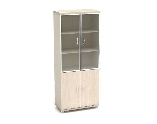 Glass-Front High Cabinet in Aluminum Frame, Model K57 Modern