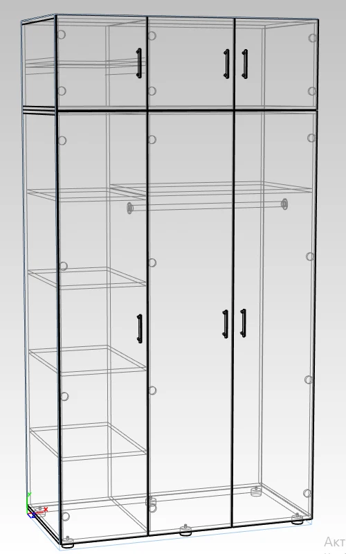 Closed Wardrobe with Shelves and Loft Space