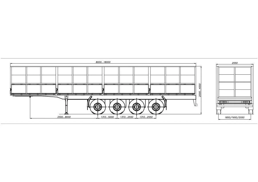 Grain Transport Semi-Trailer Type 8785H9 with MD.C2K1850T9KV120x13 Axle