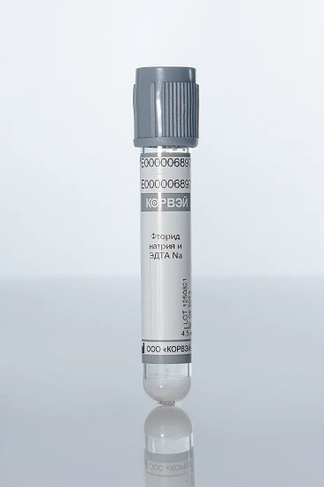 Vacuum Blood Collection Tubes with Sodium Fluoride and EDTA Na, Glass, 13*100 mm, 5 ml