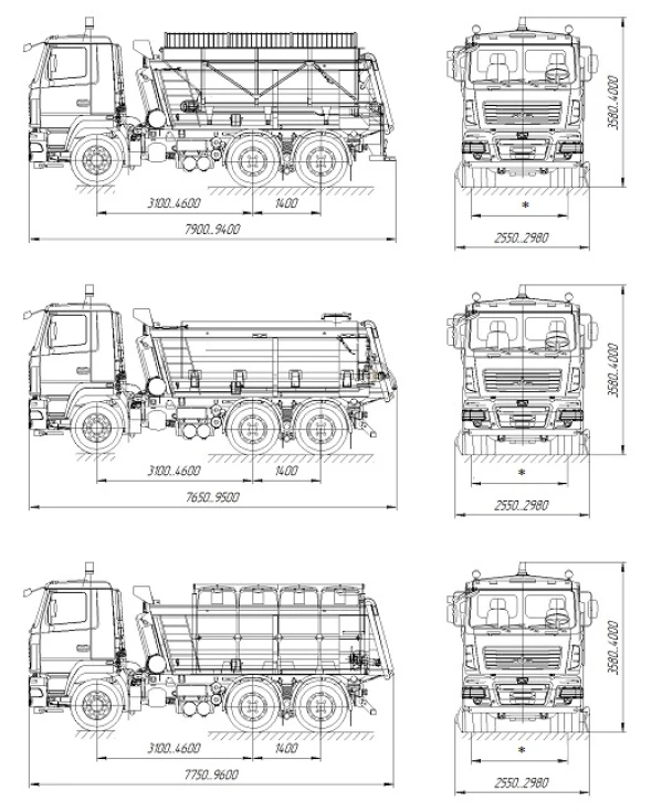 Combined Road Machine KDM-6501C on MAZ 6501C5 Chassis