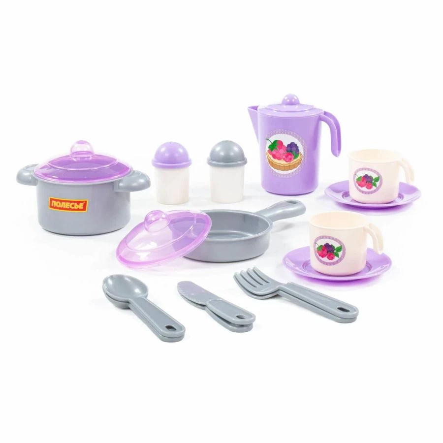 Colorful Children's Dinnerware Set for Two with 18 Pieces