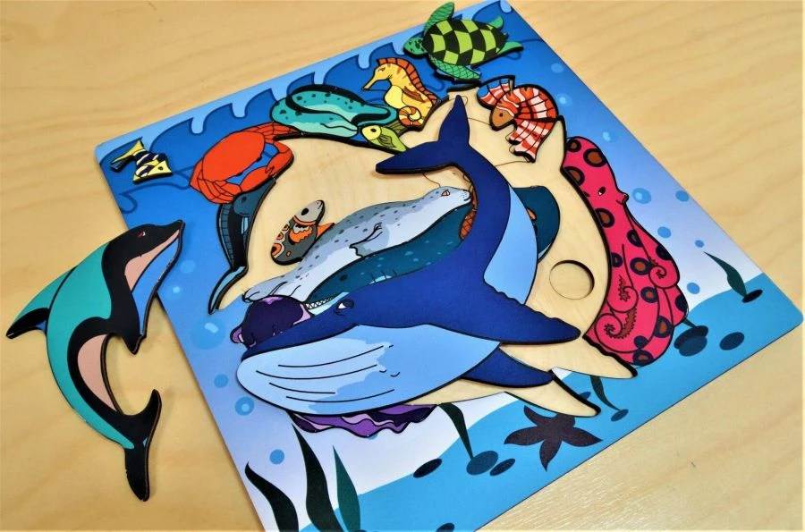 Sea Creatures Puzzle Frame Insert for Kids