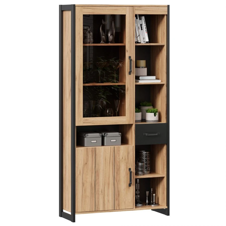 خزانة تِكنو ل د.678010.000 (بلوط ذهبي/أسود)