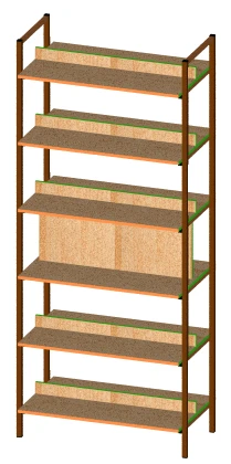 Two-Sided Shelving Unit with Fixed Parameters for Libraries