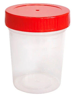 Polymer Container with Lid for Biological Material, 100 ml, Non-Sterile