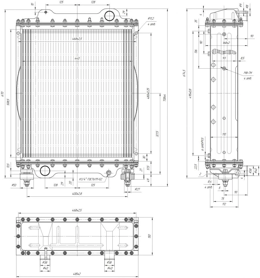 Water Radiator for Internal Combustion Engine 622.1301.015