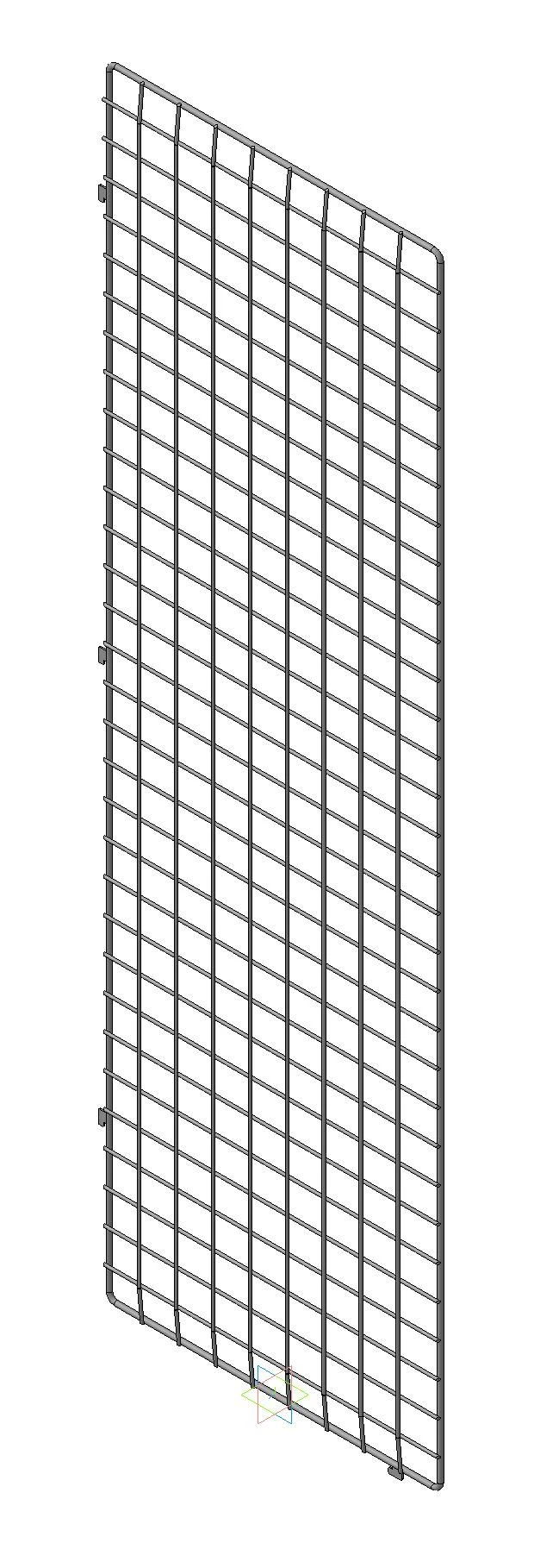 Mesh End Panel for Displaying Hooks and Baskets