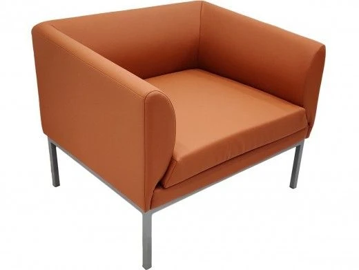 Soft Armchair with Metal Frame, Model Mango