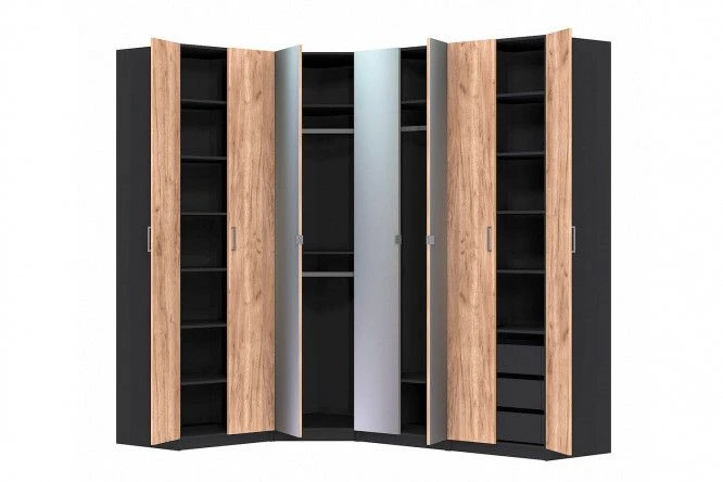 Wooden Wardrobes for Bedroom – Corner Configuration