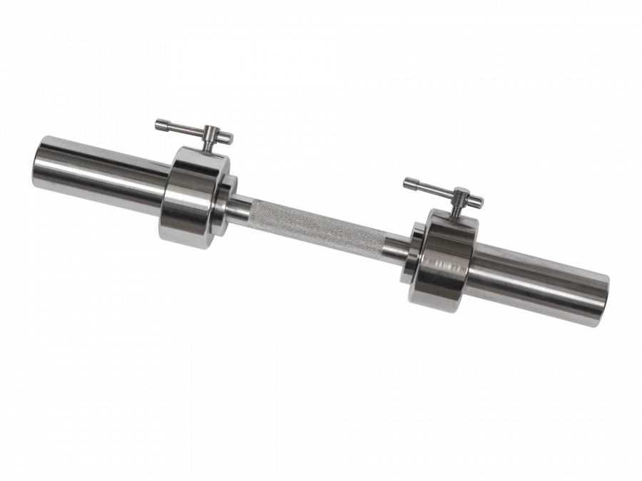 Chrome Dumbbell Bar with Fixed Grip, 710mm, 50mm Sleeve - MB-BarM50-710L