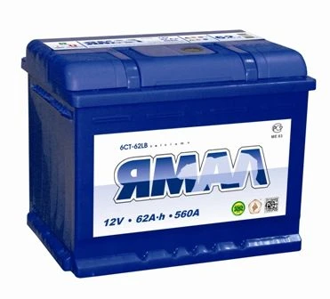 Lead-Acid Starter Battery for Internal Combustion Engines 12V 6ST-62 LB Yamal