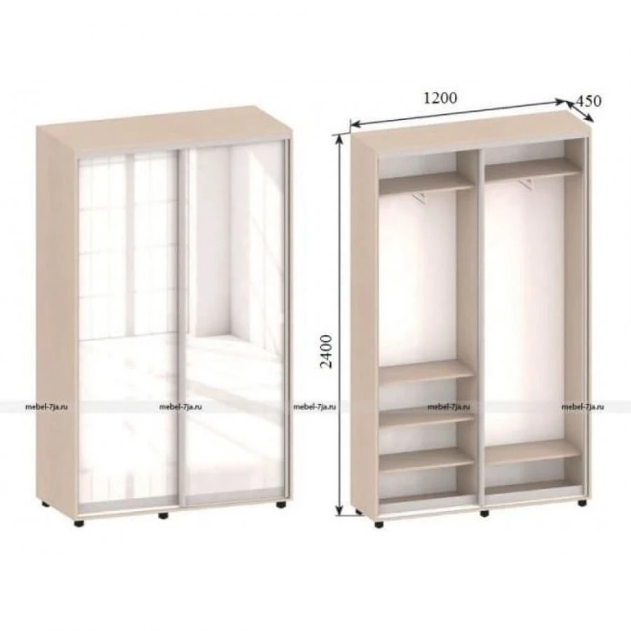 Wooden Wardrobe Sliding Door Model No. 41