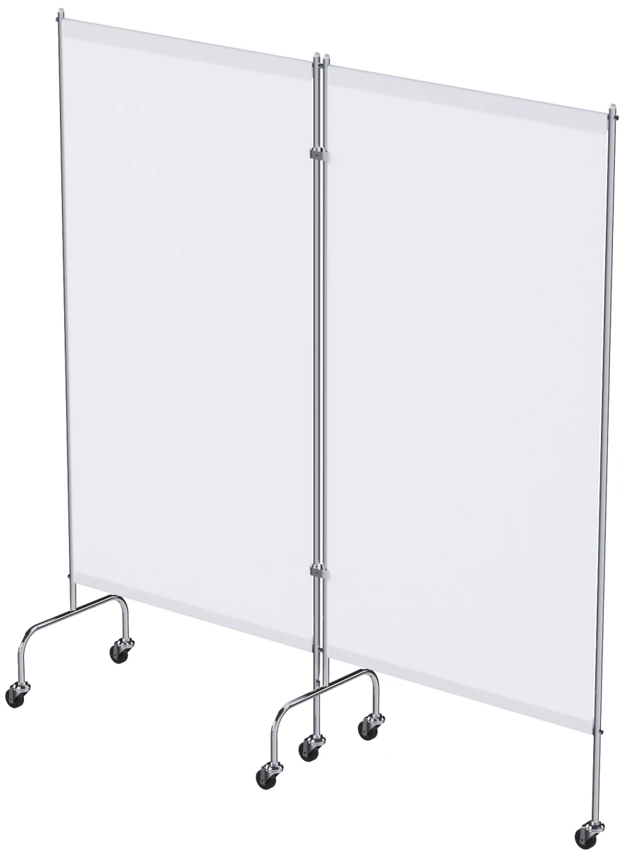 Medical Divider Screen on Wheels, Stainless Steel, Two-Section (MSK-25302M)