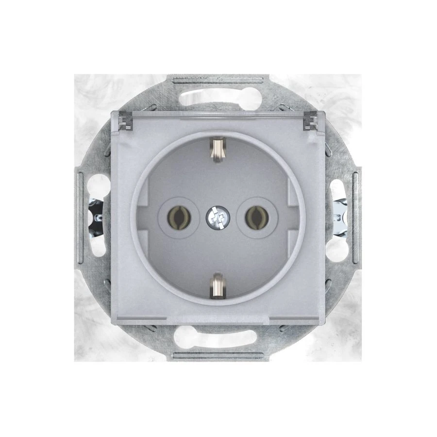 مقبس كادوكيوس ألينغ بريستيج 16A للتثبيت المخفي مع تأريض، فضي، رقم 6003.S