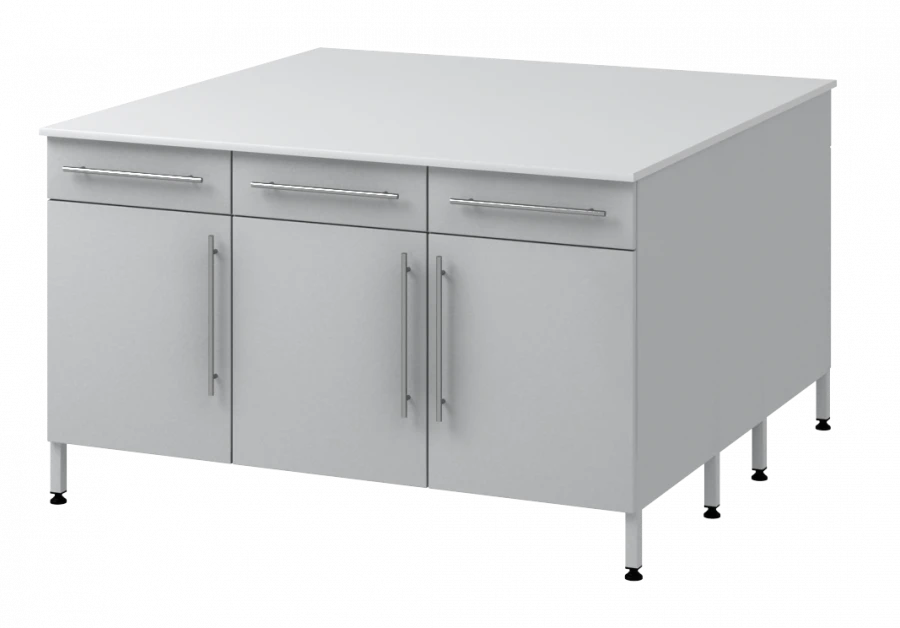 Island Table with Two Metal Support Columns 1500 OTYAL