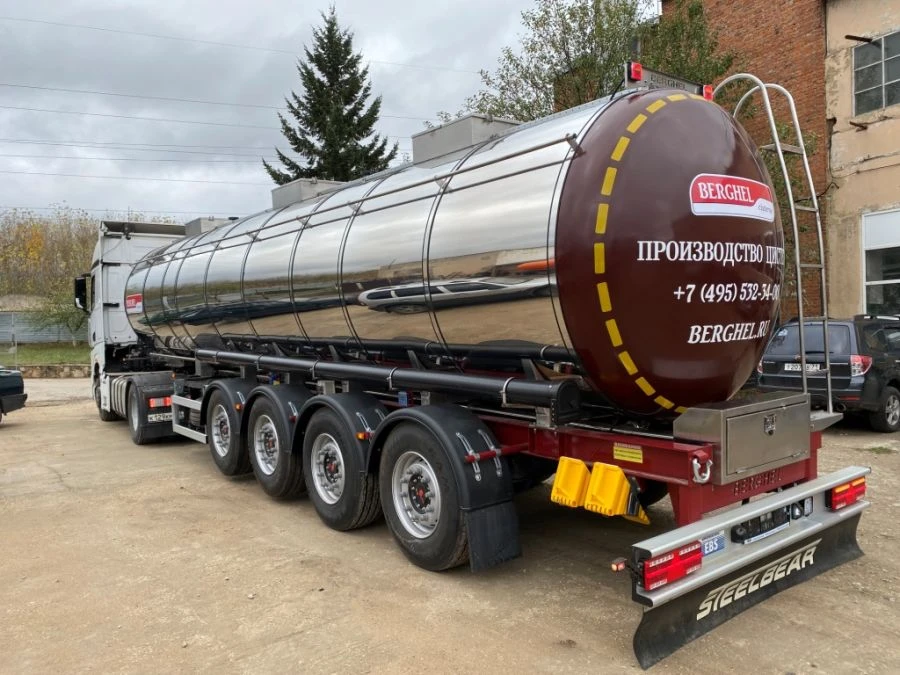 Food Grade Semi-Trailer Tank with 40,000L Capacity and Cleaning System BERGHEL 9116P4