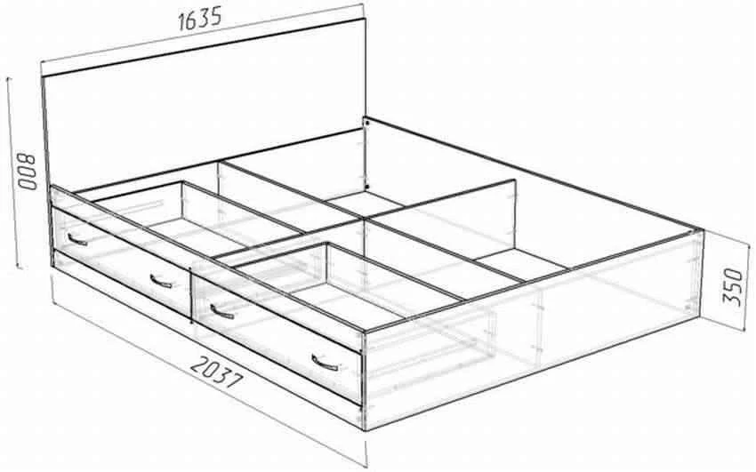 سرير مع أدراج للتخزين
