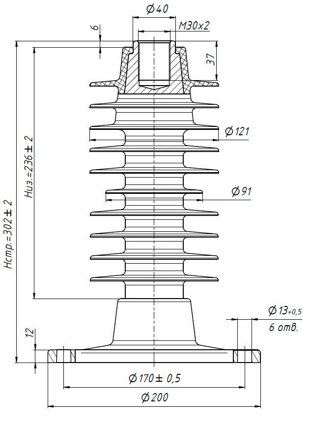 Polymer Insulator OCK 8-24-B01-2 T2(UHL2) for Outdoor Use
