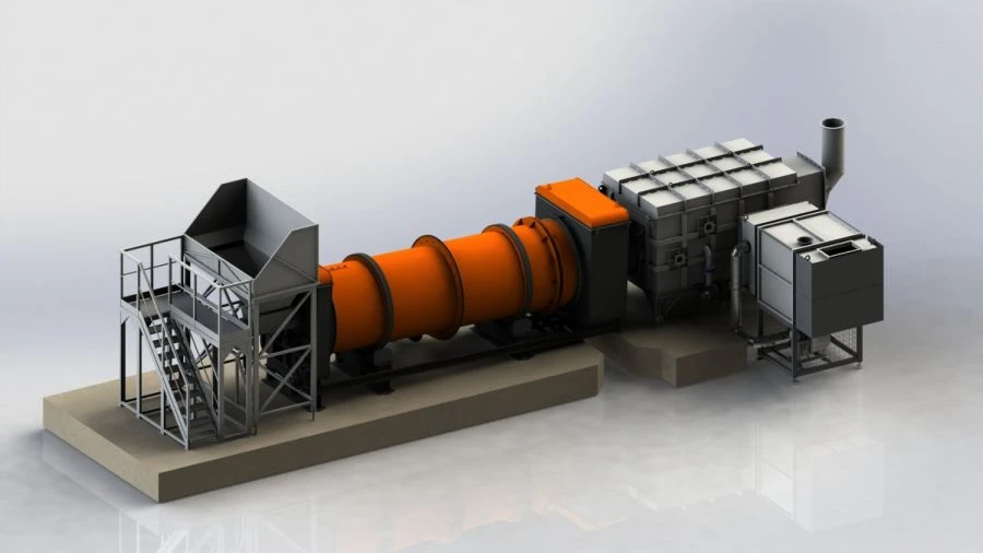 Continuous Mobile Incineration Unit IU-2000M with Gas Cleaning