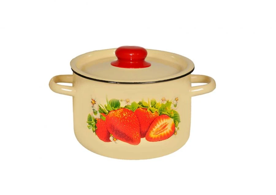 Cylindrical Enamelled Steel Pot, 4.5L