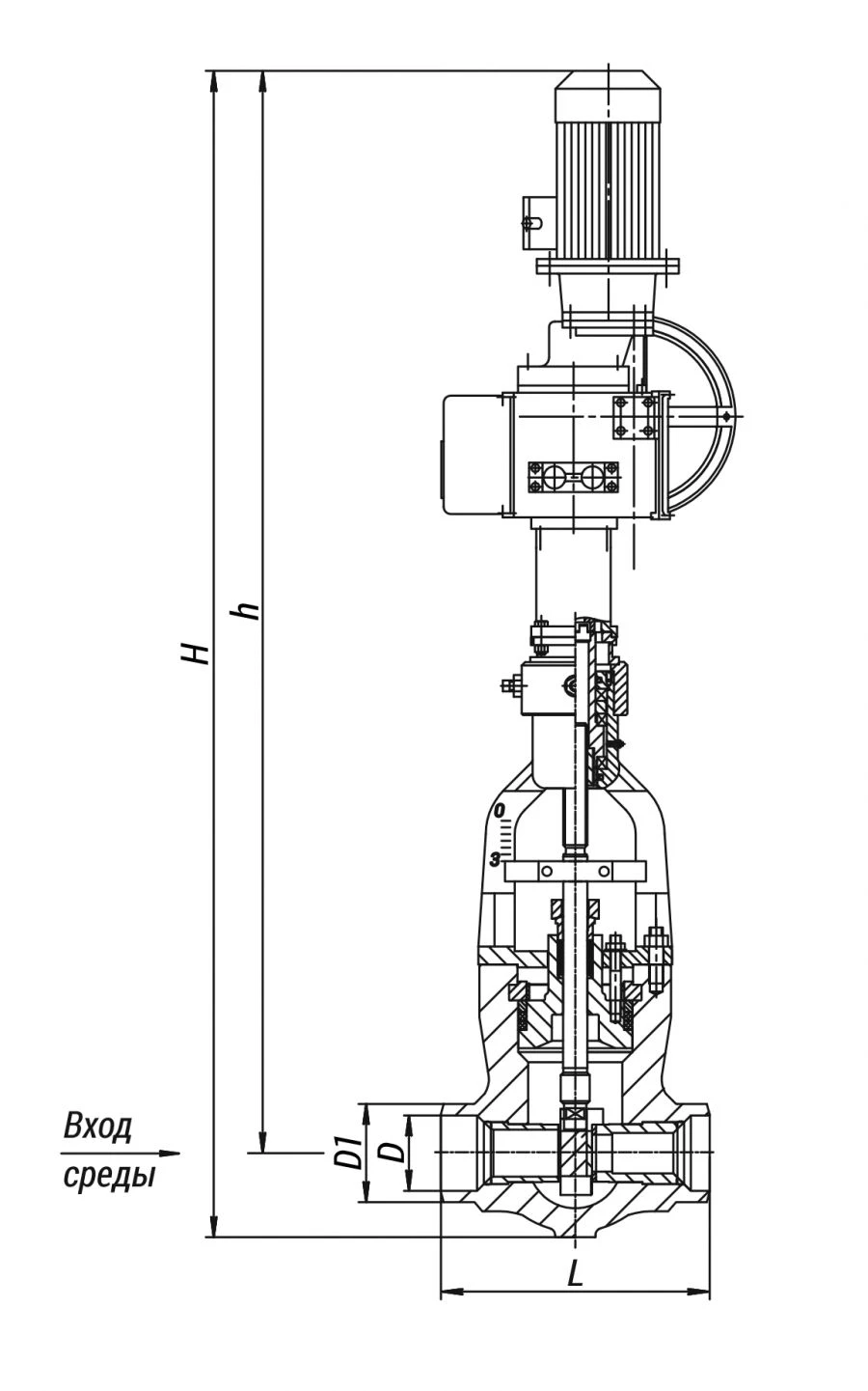 Regulating Valve for Thermal Power Systems, Model 1085-100-Э-01