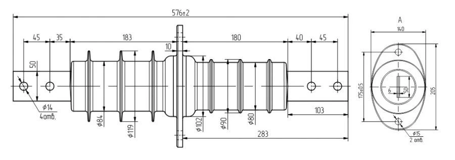 Polymer Insulator for Electrical Equipment IPP-10-630-7.5-B UHL1