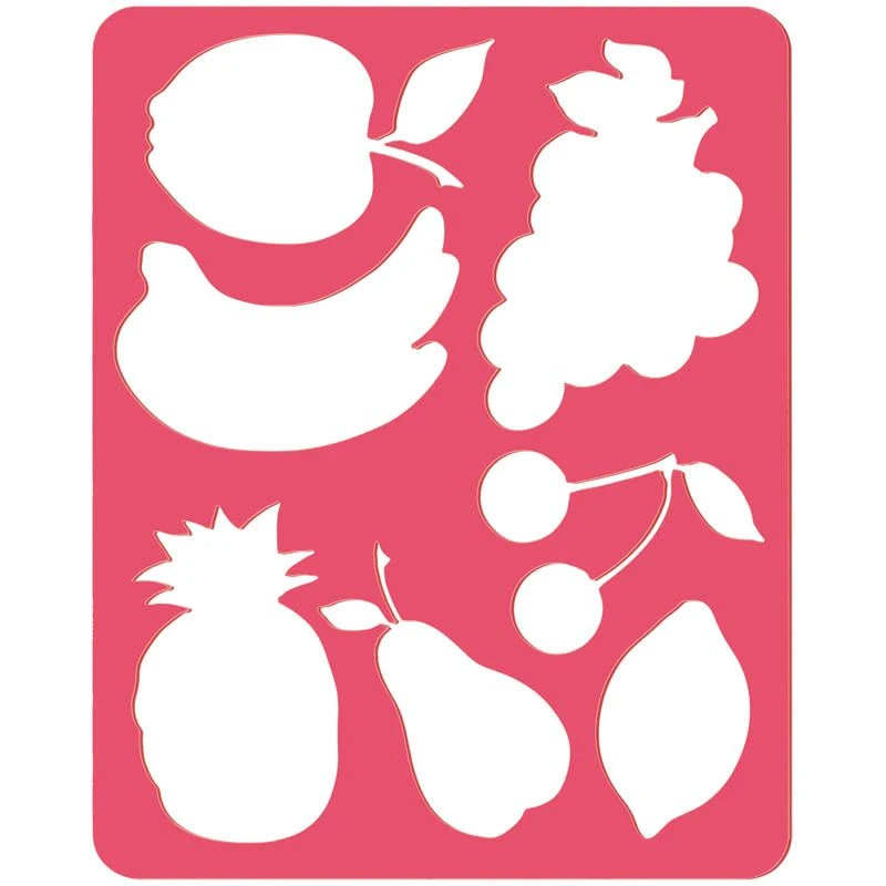 Fruit-Themed Coloring Stencil for Kids with Euro Hanger