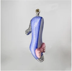 Handmade Glass Christmas Ornament "Magical Slipper