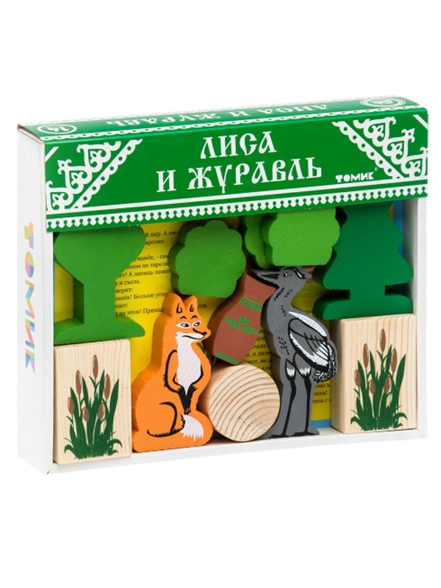 Fairy Tales" Constructor "Fox and Crane" (14 Pieces) Model 4534-10