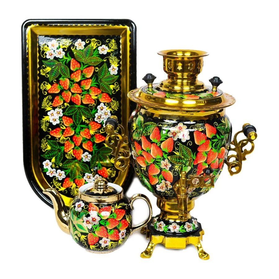 Electric Samovar Set 3 Liters with Artistic Painting