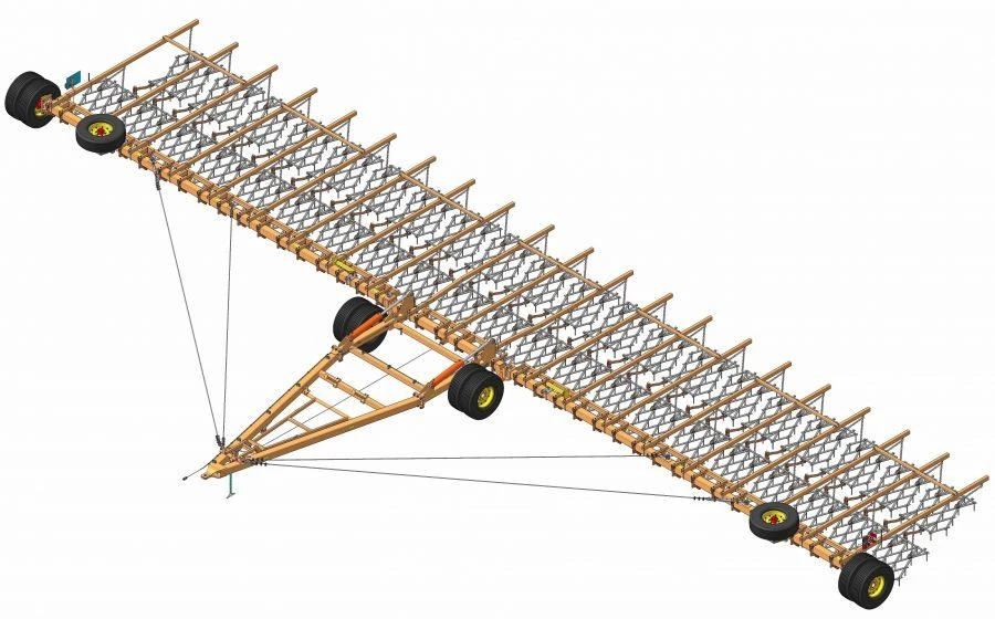 Wide-Span Tooth Harrow BZSH-21x2 for Soil Preparation