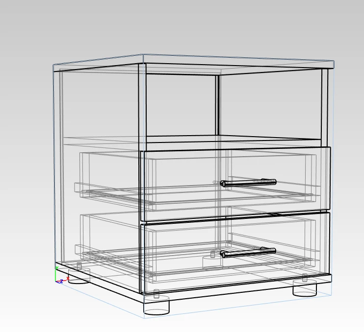 خزانة تخزين نصف مفتوحة مع أدراج