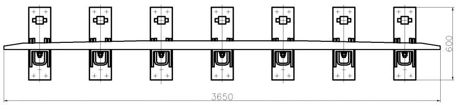 سكة مضادة من ملف SP850 مع مجموعة كاملة من الوسادات والتجهيزات لنموذج SP نوع R65 مشروع MP3