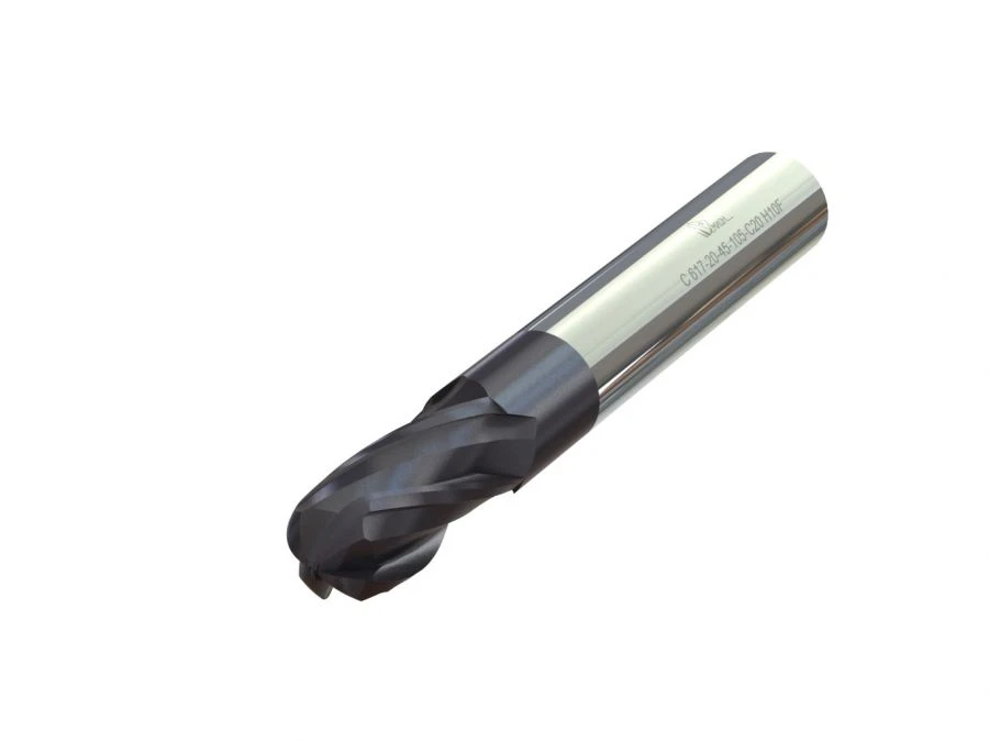 Solid Carbide End Mill Four-Flute Spherical Tip C 615-4-8-51-C4
