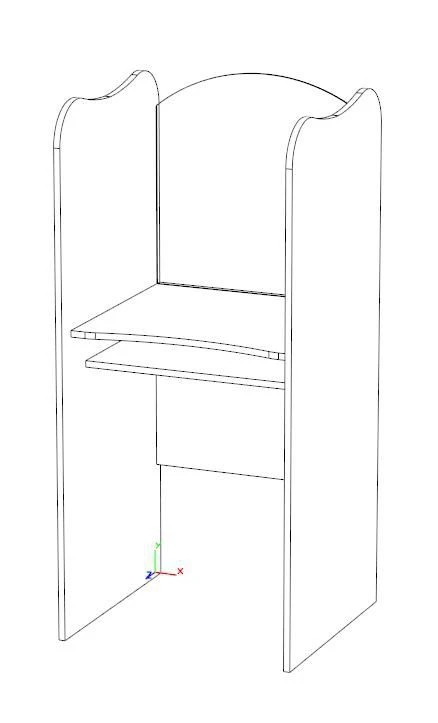 Single Desk for Foreign Language Classroom with Acoustic Partitions 7th Grade
